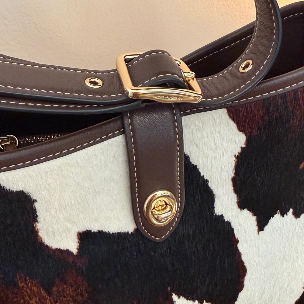 Coach Hadley Convertible Crossbody Bag with Cow Print Haircalf — Style CCC87 - Picture 7 of 9